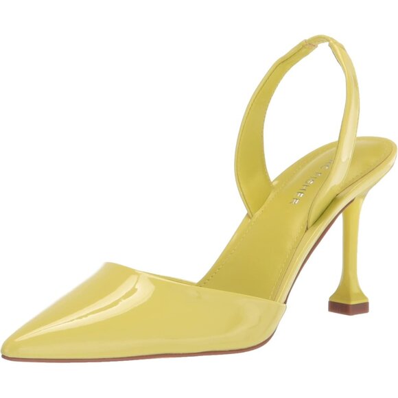 Marc Fisher Womens Green Leather Closed Pointed Toe Hadya Slingback Pumps Shoes - Picture 1 of 8